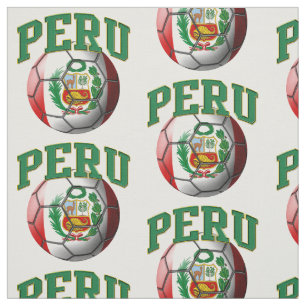 Flagge Peru Peruanisches Fußballball-Muster Stoff