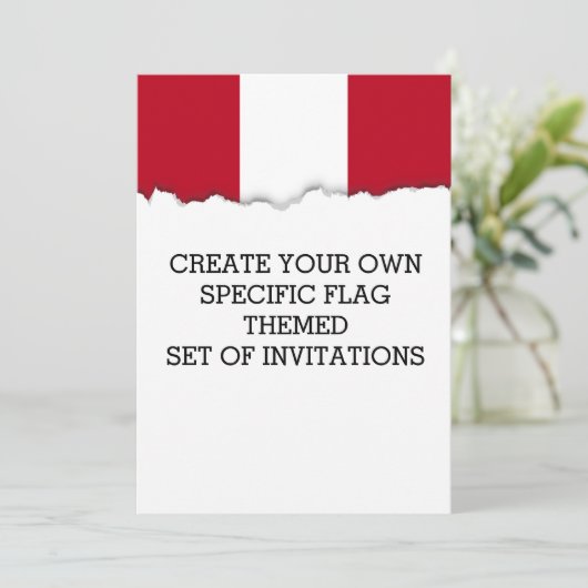 Flagge Perus Einladung (Stehend Vorderseite)