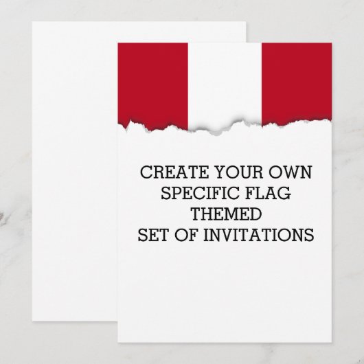 Flagge Perus Einladung (Vorne/Hinten)