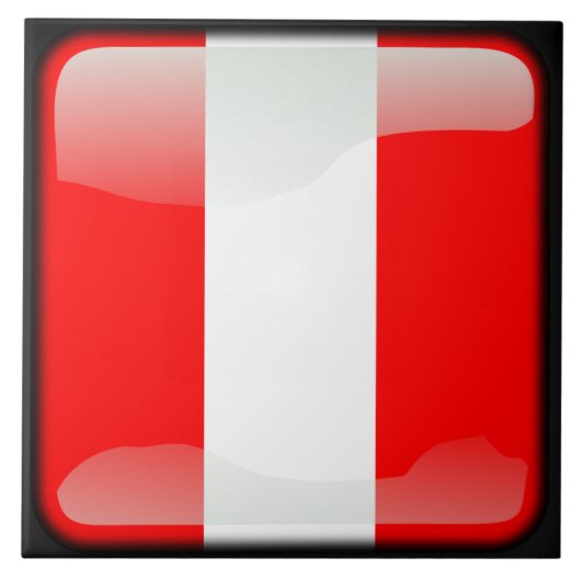 Flagge Perus Fliese (Vorderseite)