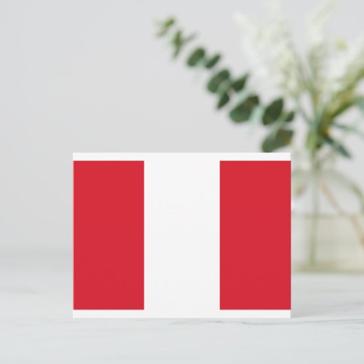 Flagge Perus Postkarte (Stehend Vorderseite)