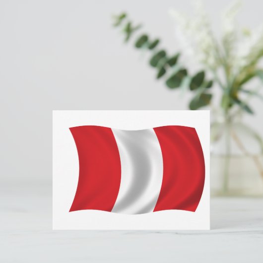 Flagge Perus Postkarte (Stehend Vorderseite)