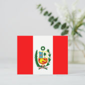 Flagge Perus Postkarte (Stehend Vorderseite)