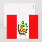 Flagge Perus Postkarte (Vorne/Hinten)
