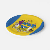 Flagge Philadelphia, Pennsylvania Papierplatte Pappteller (Schrägansicht)