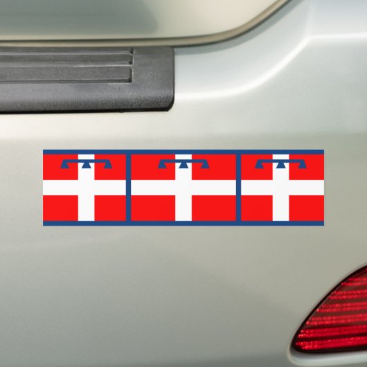 Flagge Piemonte, Italien Autoaufkleber (Auf Auto)