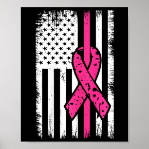 Flagge Pink Ribbon Brustkrebsmonat 1 Poster