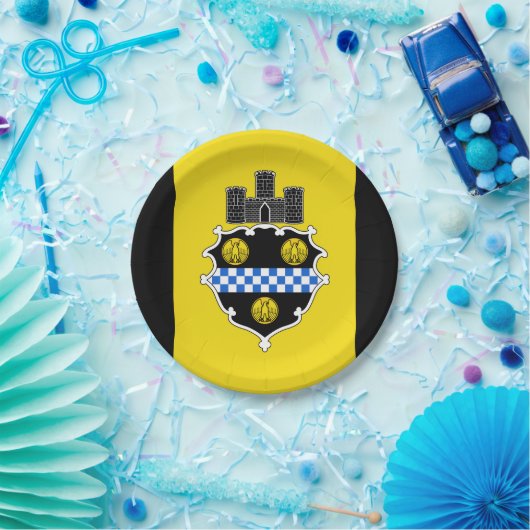 Flagge Pittsburghs, Pennsylvania Papierplatte Pappteller (Party)