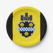 Flagge Pittsburghs, Pennsylvania Papierplatte Pappteller (Vorderseite)