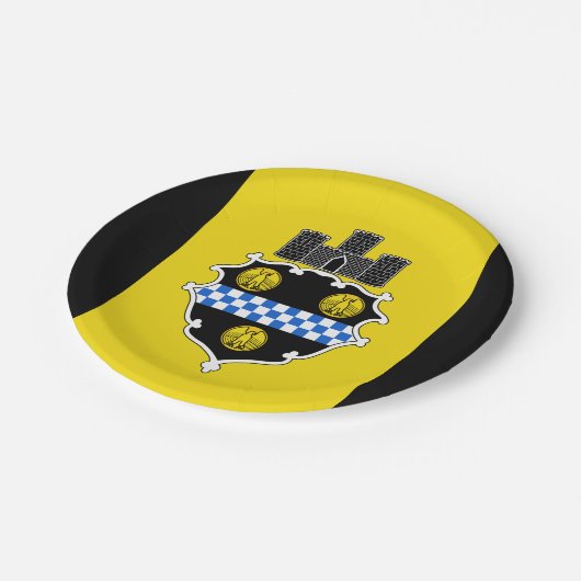 Flagge Pittsburghs, Pennsylvania Papierplatte Pappteller (Schrägansicht)