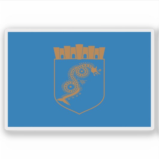 Flagge Pogradec, Albanien Aufkleber (Vorderseite)