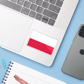 Flagge Polens Aufkleber (Laptop mit iPhone)