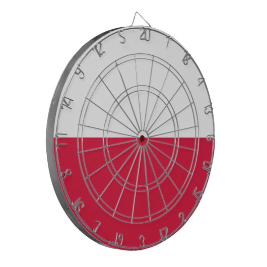 Flagge Polens Dartscheibe (Vorderseite Links)