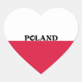 Flagge Polens Herz-Aufkleber (Vorderseite)