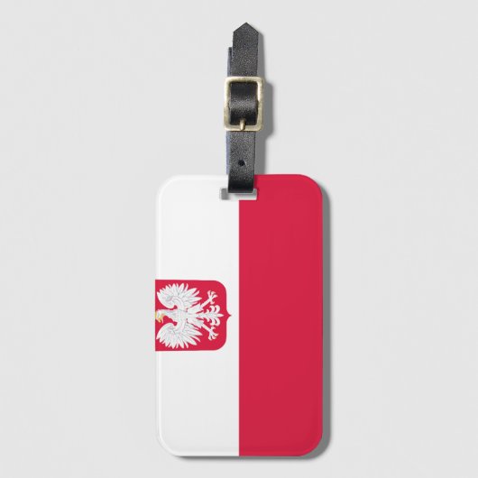 Flagge Polens (mit Wappen) Gepäckanhänger (Vorderseite Vertikal)