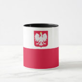 Flagge Polens (mit Wappen) Tasse (Zentrum)