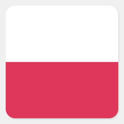 Flagge Polens Quadratischer Aufkleber (Vorderseite)