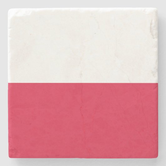 Flagge Polens Steinuntersetzer (Vorderseite)