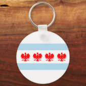 Flagge Polnisch Chicago Schlüsselanhänger (Vorderseite)