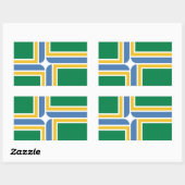 Flagge Portlands, rechteckiger Oregon-Aufkleber Aufkleber (Blatt)