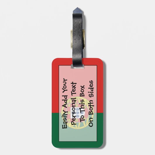 Flagge Portugal einfacher Identifikation Gepäckanhänger (Rückseite vertikal)