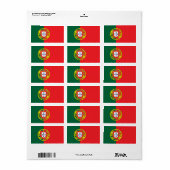 Flagge Portugals Adressaufkleber (Vorne)
