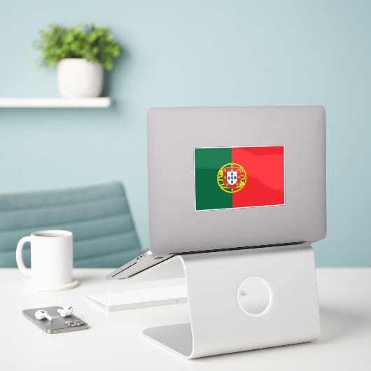 Flagge Portugals Aufkleber (Laptop auf Schreibtisch)