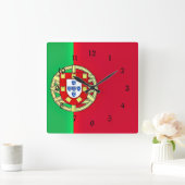 Flagge Portugals farbiges Zolldesign Quadratische Wanduhr (Zuhause)