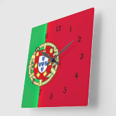 Flagge Portugals farbiges Zolldesign Quadratische Wanduhr (Winkel)