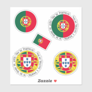 Flagge Portugals für den portugiesischen Feiertag Aufkleber