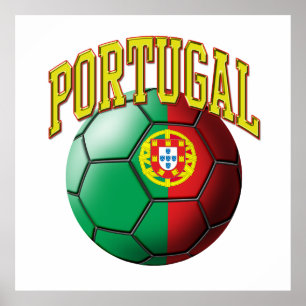 Flagge Portugals Fußballball Poster