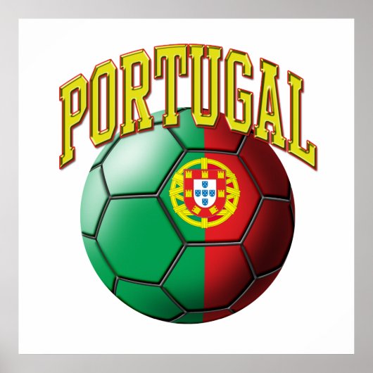 Flagge Portugals Fußballball Poster (Vorne)