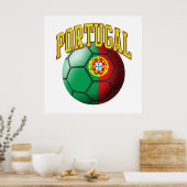 Flagge Portugals Fußballball Poster (Küche)