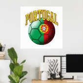 Flagge Portugals Fußballball Poster (Heimbüro)