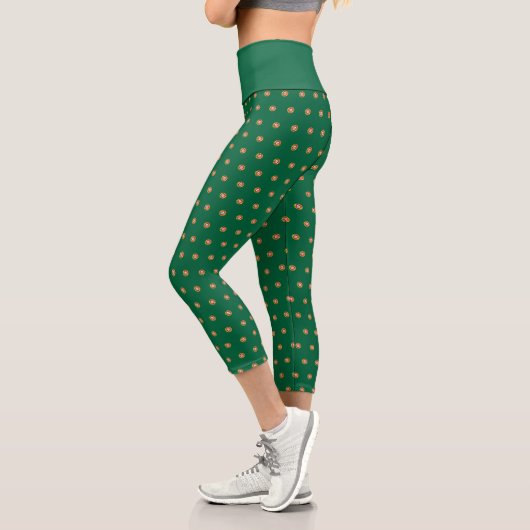 Flagge Portugals gepunktetes Muster Capri Leggings (Links)