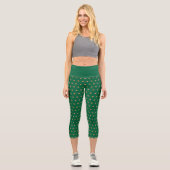 Flagge Portugals gepunktetes Muster Capri Leggings (Vorderseite)