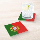 Flagge Portugals Glasuntersetzer (Schrägansicht)