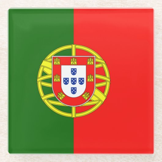 Flagge Portugals Glasuntersetzer (Vorderseite)