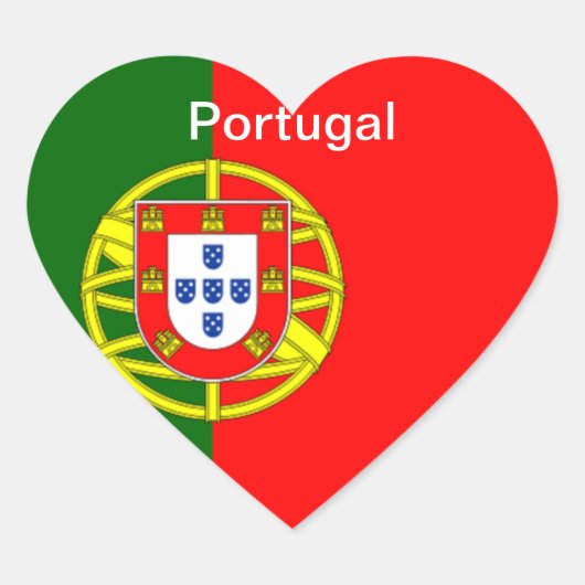 Flagge Portugals Herz-Aufkleber (Vorderseite)