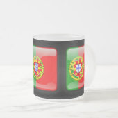 Flagge Portugals Mattglastasse (VorderseiteRechts)