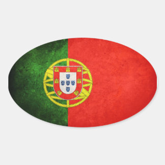Flagge Portugals Ovaler Aufkleber
