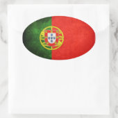 Flagge Portugals Ovaler Aufkleber (Tasche)