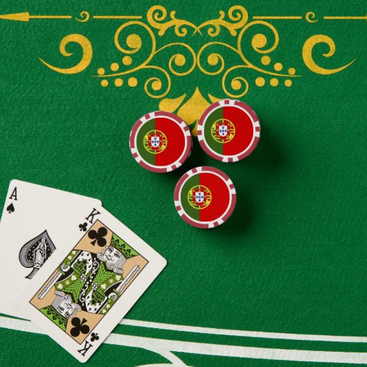 Flagge Portugals Pokerchips (Pokertisch (Stapel))