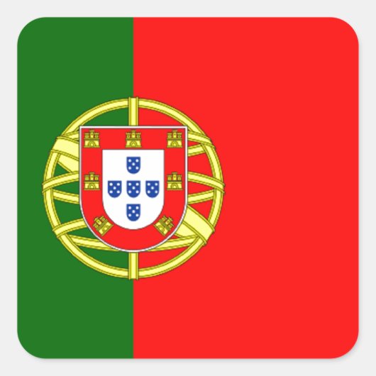 Flagge Portugals Quadratischer Aufkleber (Vorderseite)