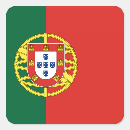 Flagge Portugals Quadratischer Aufkleber (Vorderseite)
