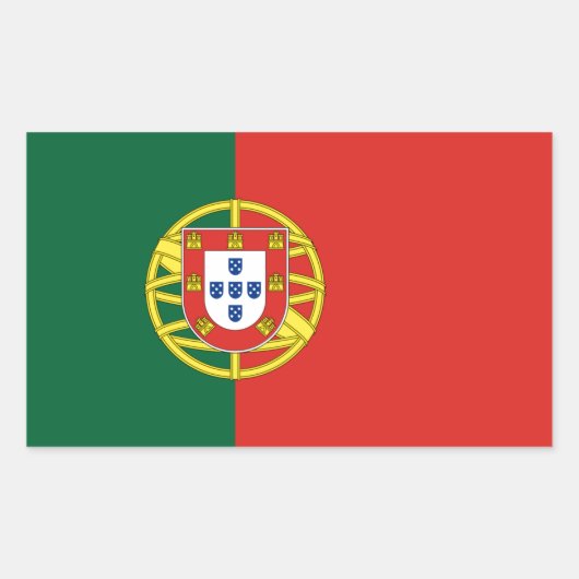 Flagge Portugals Rechteckiger Aufkleber (Vorderseite)