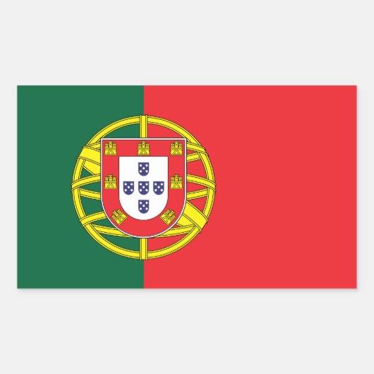 Flagge Portugals Rechteckiger Aufkleber (Vorderseite)