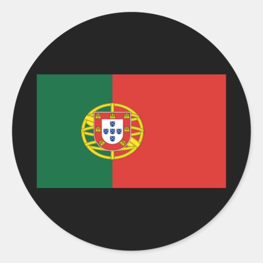 Flagge Portugals Runder Aufkleber (Vorderseite)