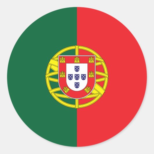 Flagge Portugals Runder Aufkleber (Vorderseite)