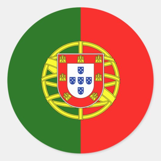 Flagge Portugals Runder Aufkleber (Vorderseite)